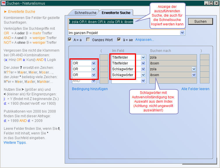 Erweiterte Suche Erweiterte Suche