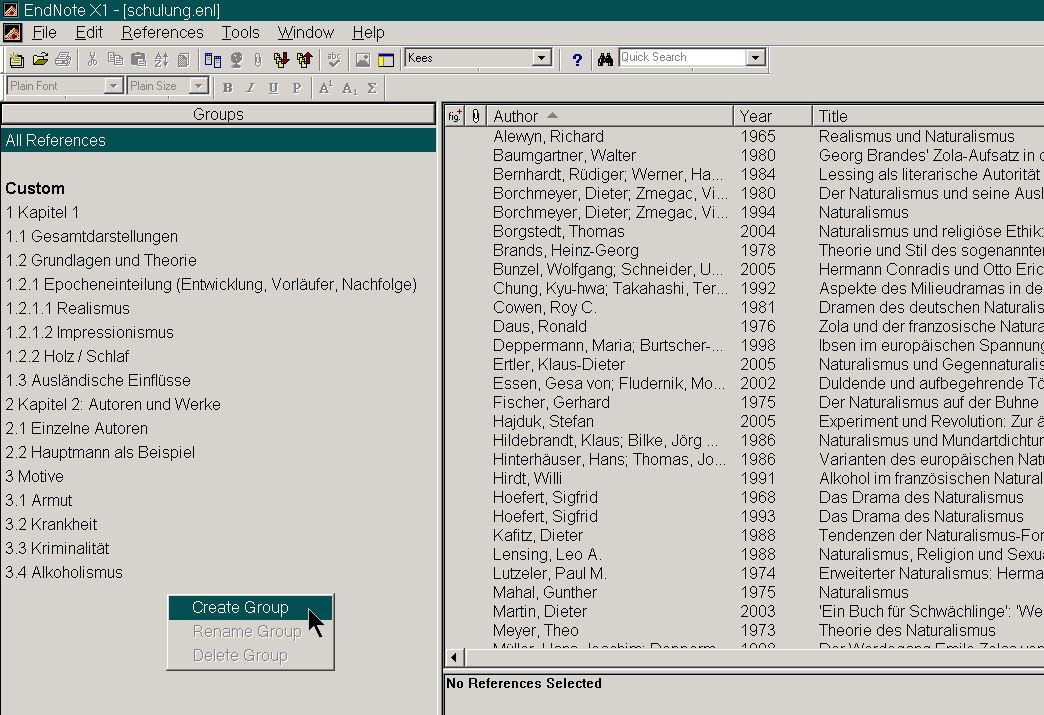 Gruppenübersicht Gruppenübersicht
